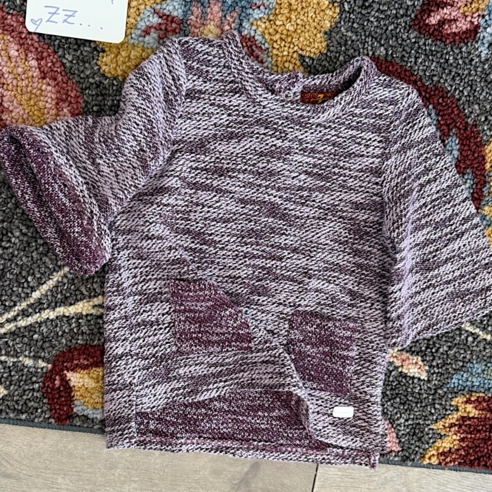 Kids Marled Purple Knit Short-Sleeve Top